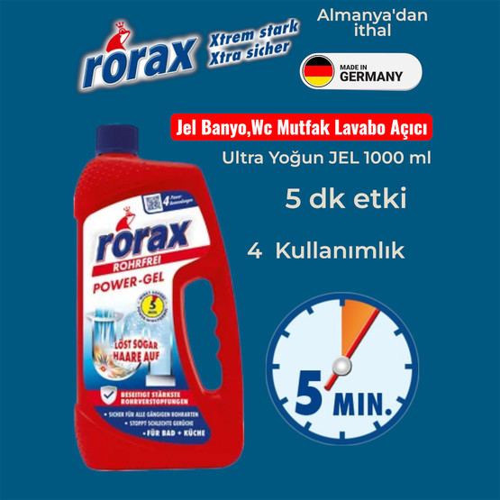Rorax Koku Giderici Güçlü Lavabo Açıcı Jel