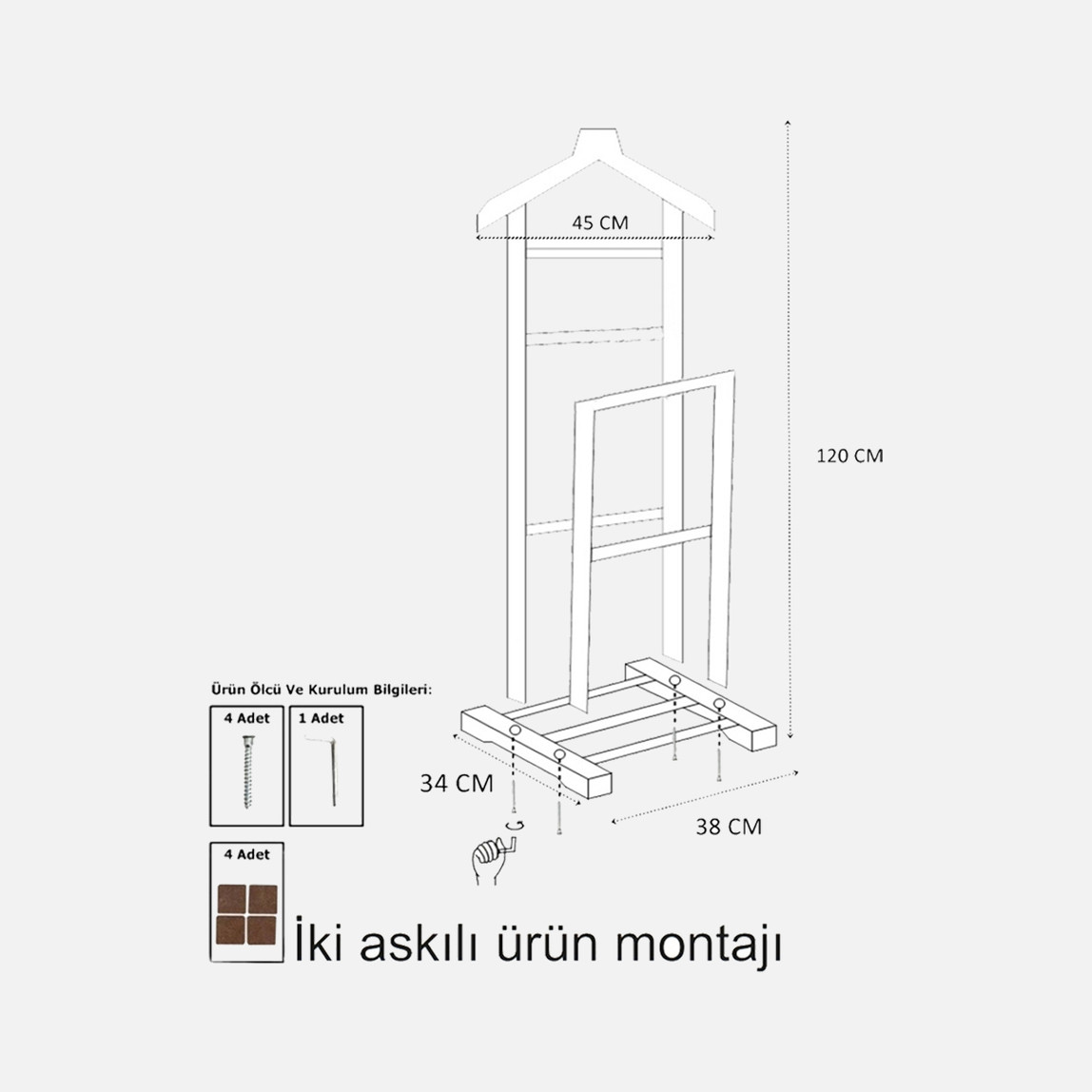    Eldoic İkili Dilsiz Uşak Ceviz 