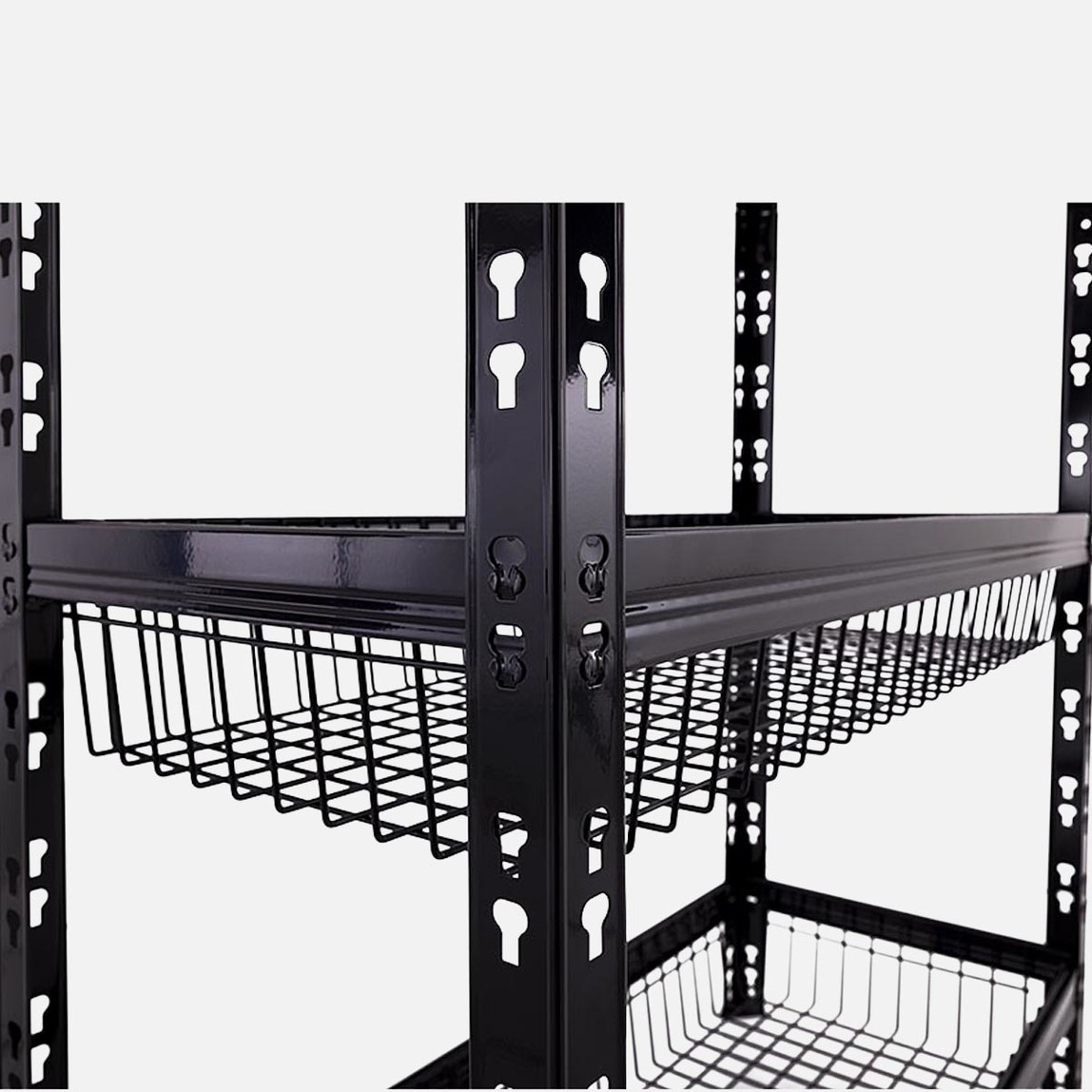    Trestles 3 Raflı 2 Sepetli Metal Raf Antrasit 90x40x180 cm 