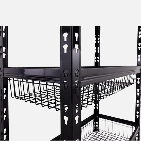 Trestles 3 Raflı 2 Sepetli Metal Raf Antrasit 90x40x180 cm