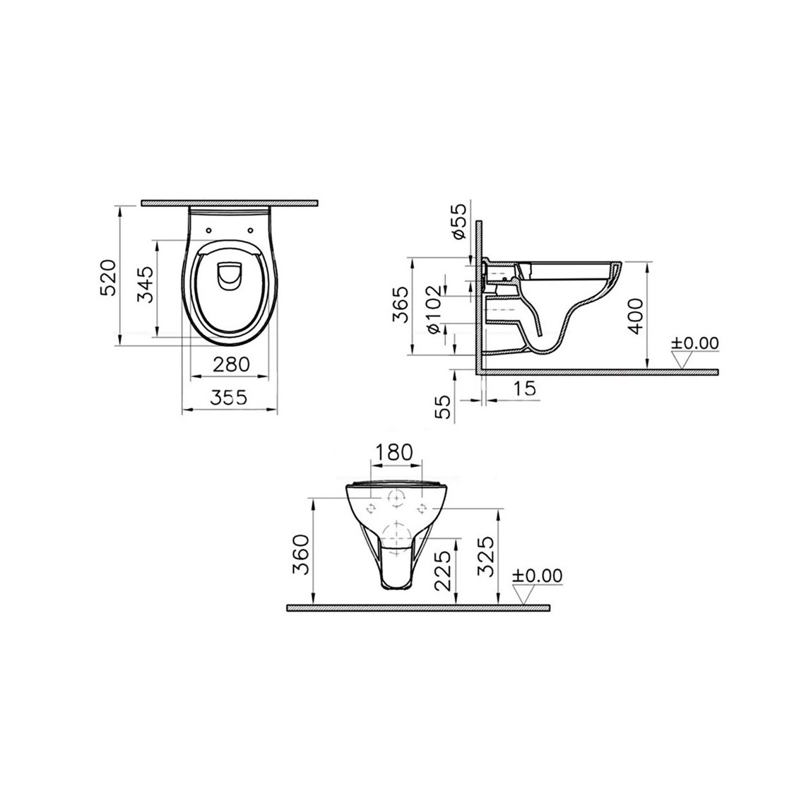    Vitra Serenix Round Smoothflush Asma Klozet Set Beyaz 