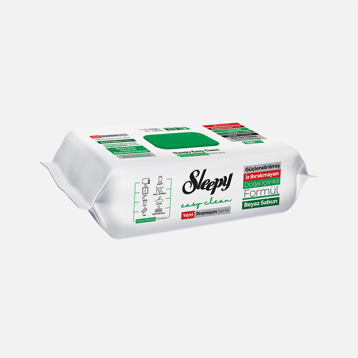    Sleepy Easy Clean Yüzey Temizlik Havlusu Beyaz Sabun 