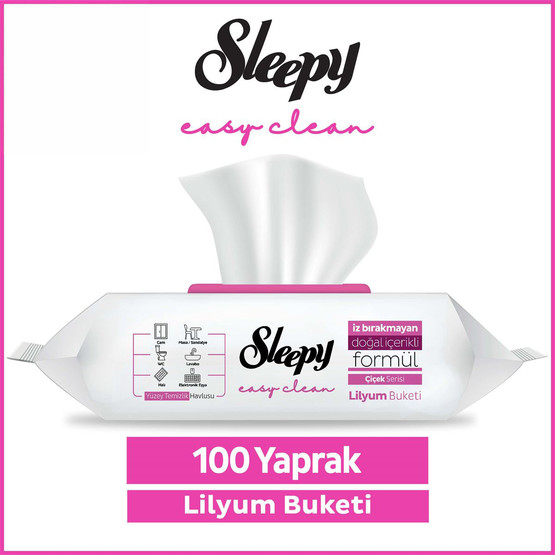 Sleepy Easy Clean Yüzey Temizlik Havlusu Lilyum Buketi