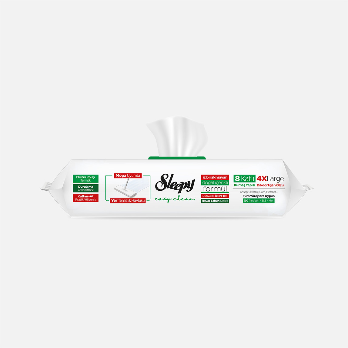    Sleepy Easy Clean Yer Temizlik Havlusu Beyaz Sabun 