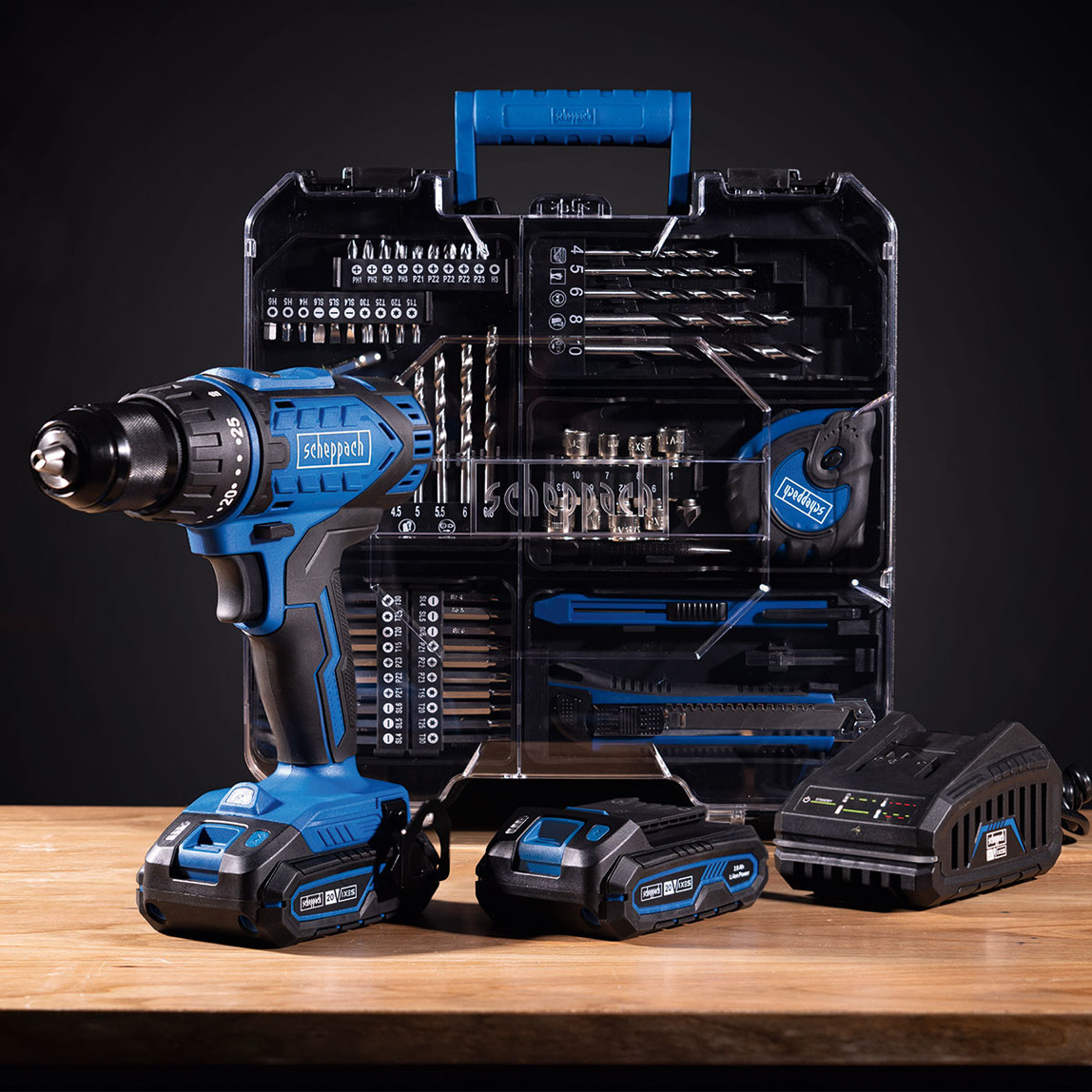    Scheppach C-DTB74/1-X 20V 2x2AH Akülü Vidalama (74 Parça Aksesuar Seti Dahildir) 