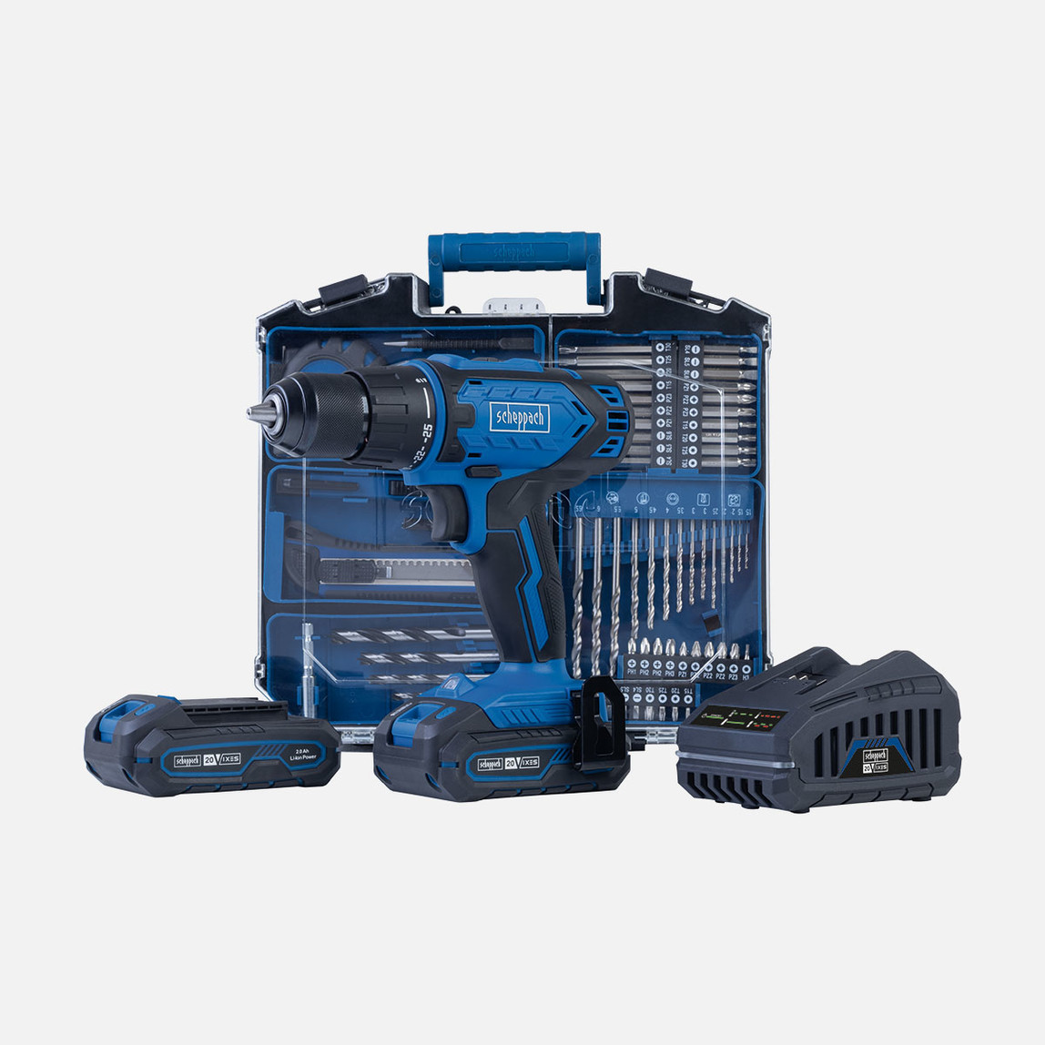    Scheppach C-DTB74/1-X 20V 2x2AH Akülü Vidalama (74 Parça Aksesuar Seti Dahildir) 