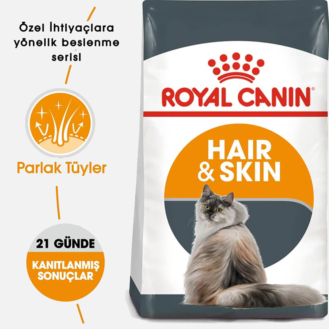    Royal Canin Hair Skin Hassas Tüylü Kediler İçin Mama 2 Kg 
 