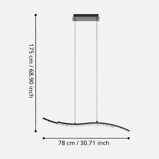 Eglo Lejias Led Avize Siyah
