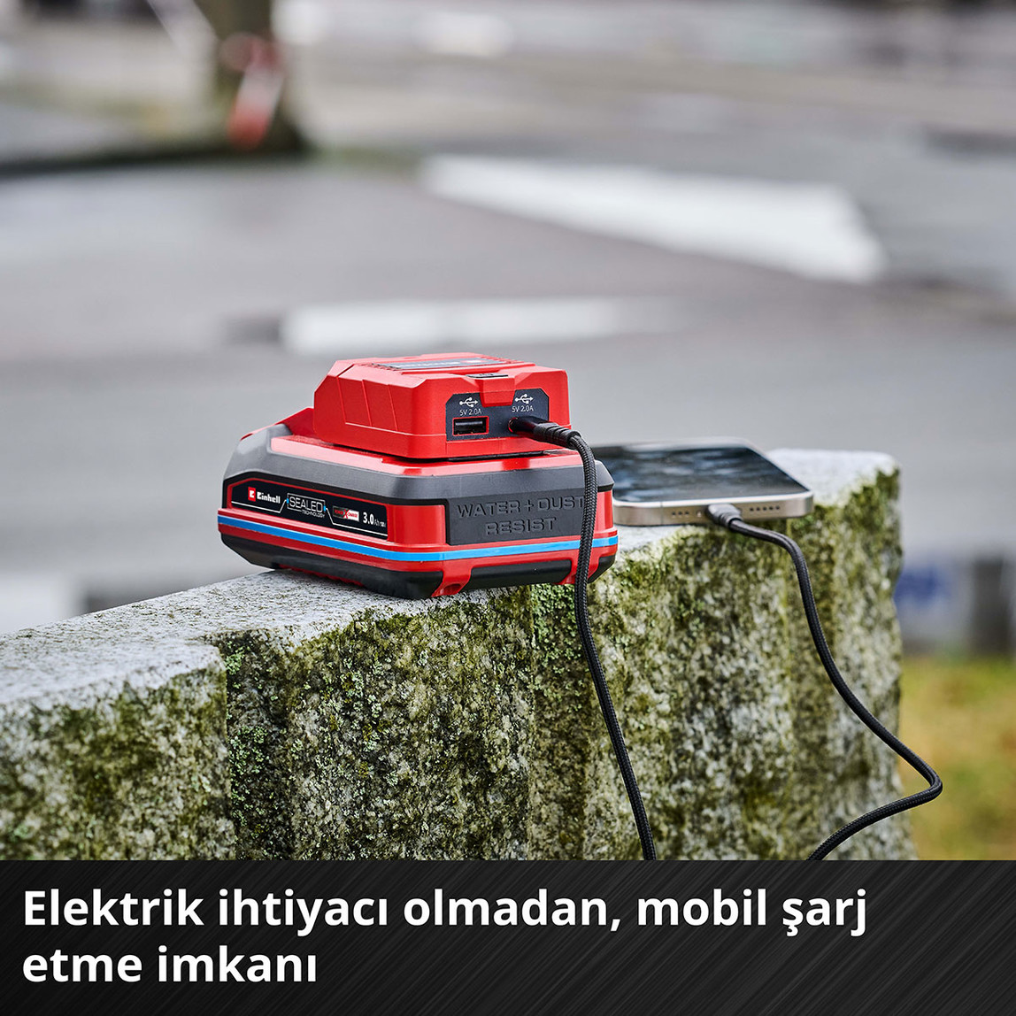    Einhell TC-CP 18 Li USB A/C-Solo Akülü Mobil USB Şarj Cihazı (Akü ve şarj cihazı dahil değildir) 