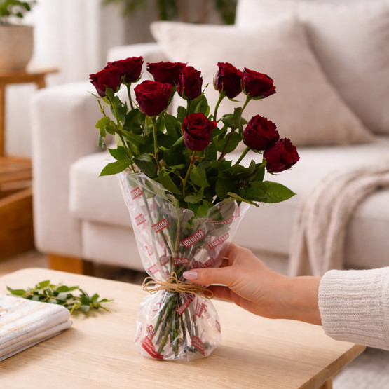 İthal Kırmızı Gül 10'lu 40 cm