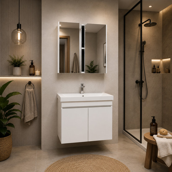 Pearl Aynalı 60 cm Banyo Dolabı