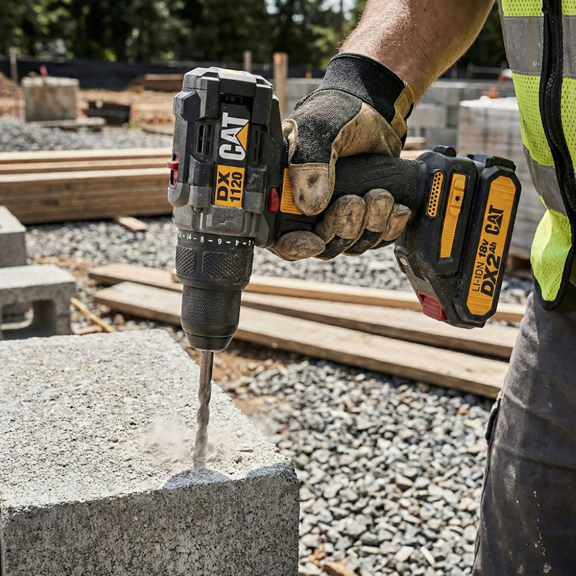    Cat DX1120 18Volt/2.0Ah Li-ion Çift Akülü Kömürsüz Profesyonel Şarjlı Darbeli Matkap 