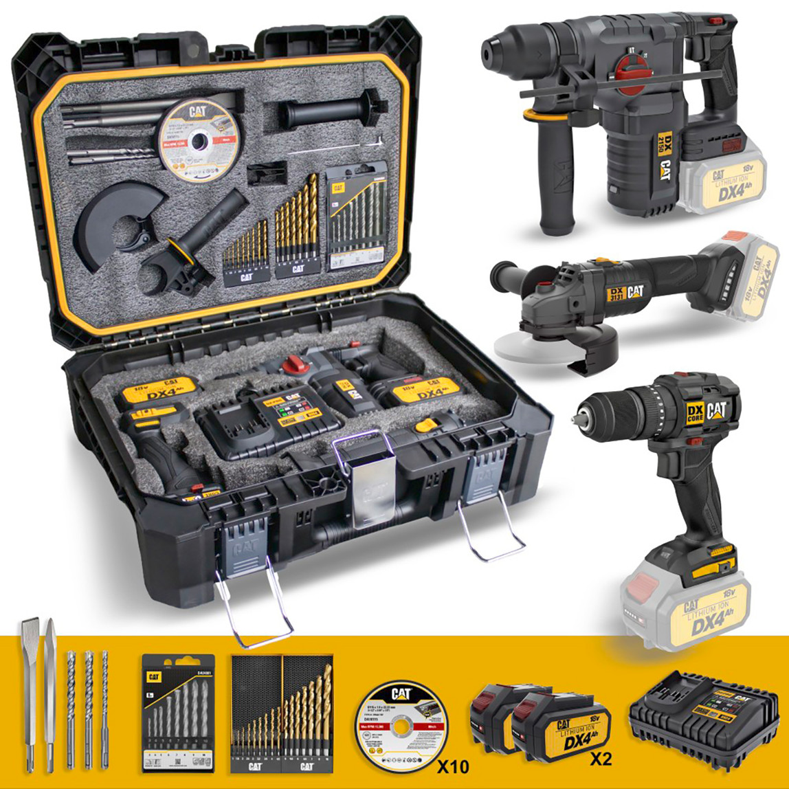    Cat DXK302 DX1010 + DX2150 + DX3131 3 Parça Kombo Set + 39 Parça Aksesuar Seti 