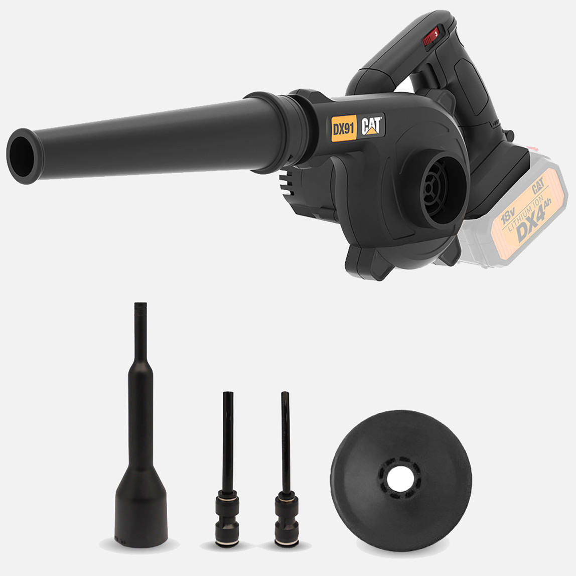    Cat DX91B 18Volt Profesyonel Devir Ayarlı Üfleyici + 5 Parça Aksesuar (Akü Dahil Değildir) 