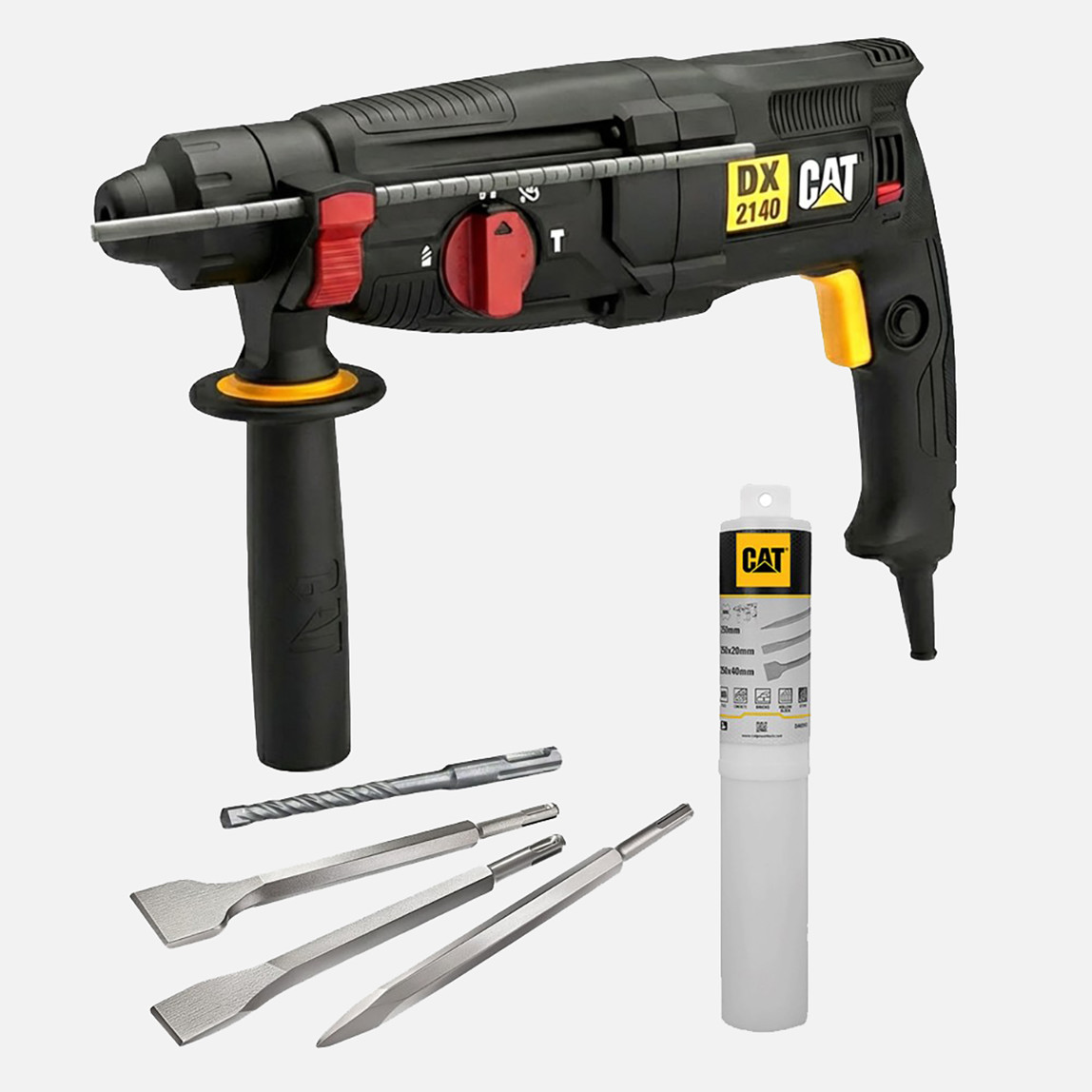    Cat DX2140.1 800Watt 3.0J 26MM SDS-Plus Profesyonel Kırıcı/Delici + 1 Ad Delici 3 Ad Kırıcı Uç 