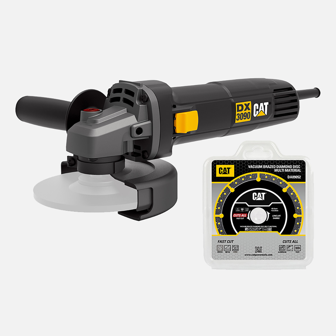    Cat DX3090 720Watt 125mm Profesyonel Avuç Taşlama + DA09052 Genel Amaçlı Elmas Kesme Diski 