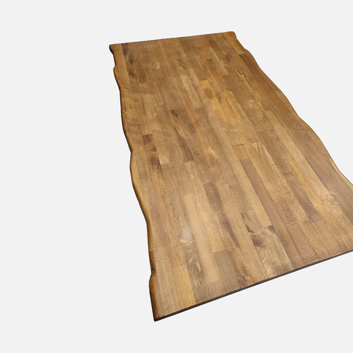    Kenarı Radiuslu Kayın Eskitme Masa Tablası 150 cm 