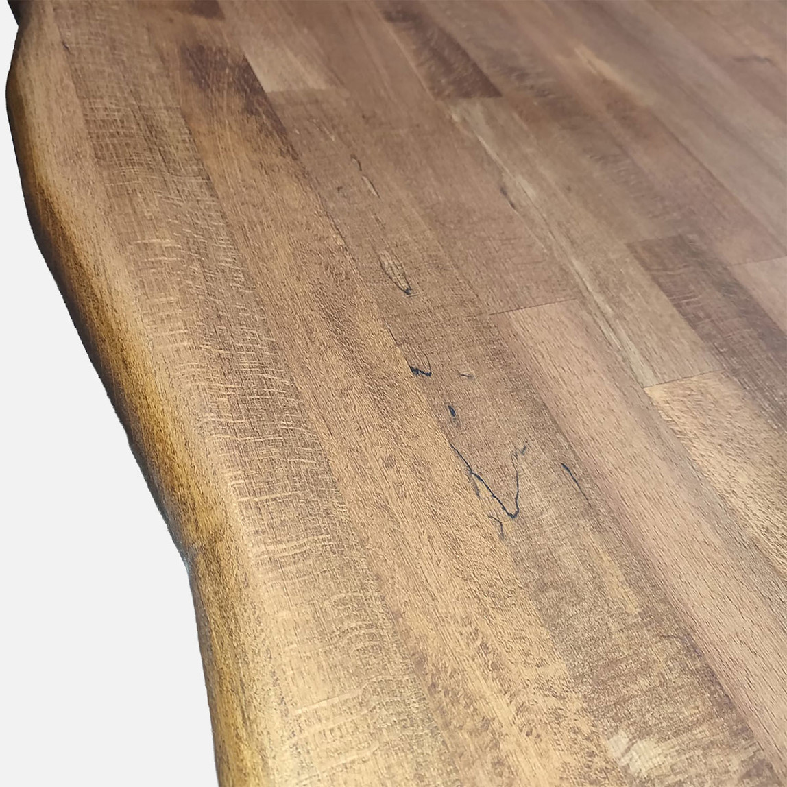    Kenarı Radiuslu Kayın Eskitme Masa Tablası 150 cm 