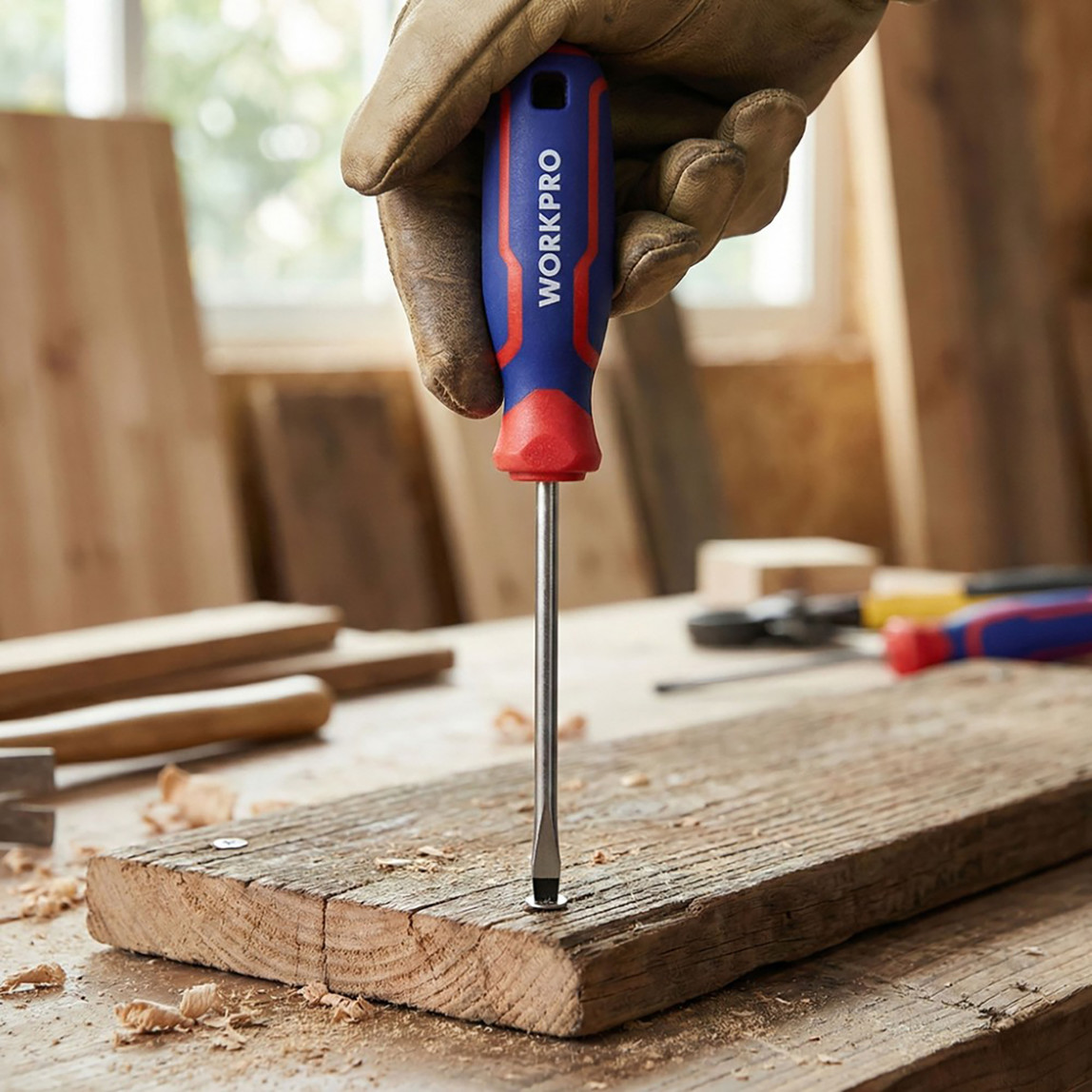    WORKPRO WP221013 3x75mm CR-V Profesyonel Düz Tornavida  