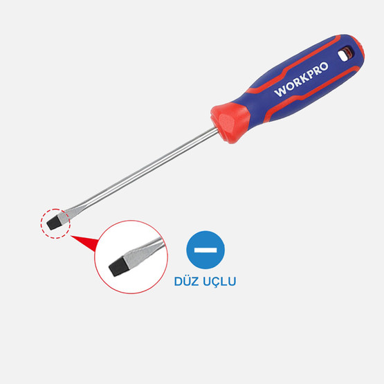 WORKPRO WP221013 3x75mm CR-V Profesyonel Düz Tornavida 