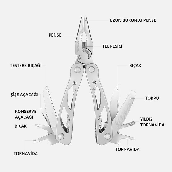 WORKPRO WP382001 12 IN 1 Çok Fonksiyonlu Profesyonel Pense Seti + Taşıma Kılıfı