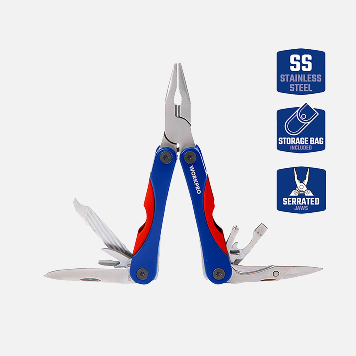    WORKPRO WP382017 12 IN 1 Çok Fonksiyonlu Profesyonel Mini Pense Seti + Taşıma Kılıfı 