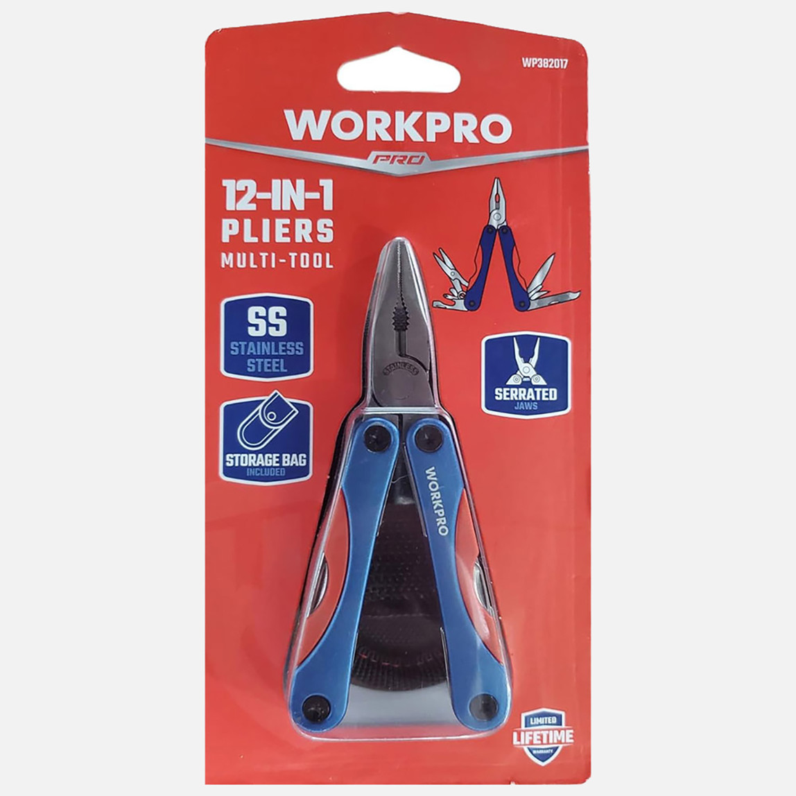    WORKPRO WP382017 12 IN 1 Çok Fonksiyonlu Profesyonel Mini Pense Seti + Taşıma Kılıfı 