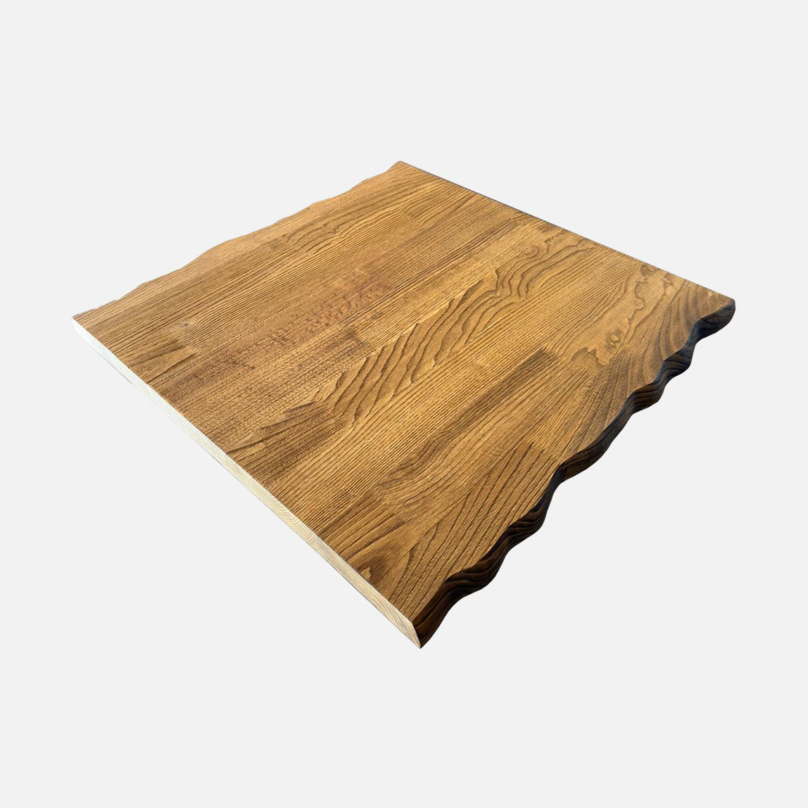    Doğal Kenarlı Kestane Eskitme Masa Tablası 70 cm 