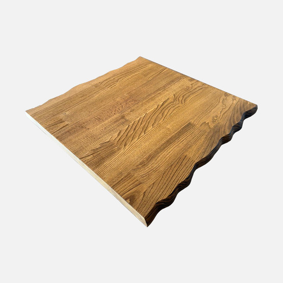 Doğal Kenarlı Kestane Eskitme Masa Tablası 70 cm
