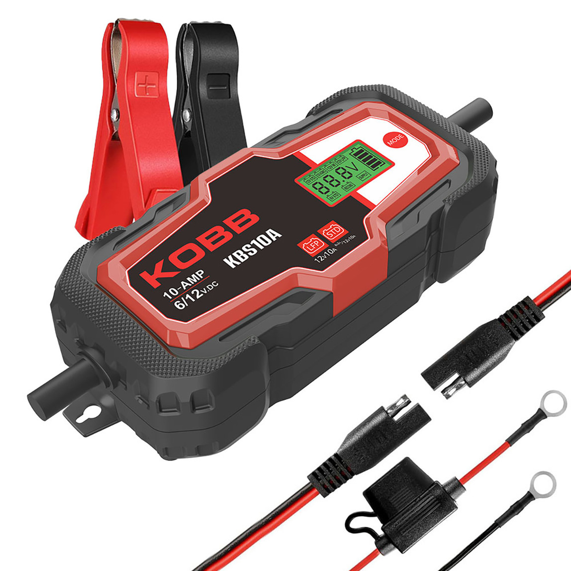    Kobb KBS10A 6/12V 200A Dijital Akü Şarj / Akü Bakım / Desülfatör ve Power Supply 