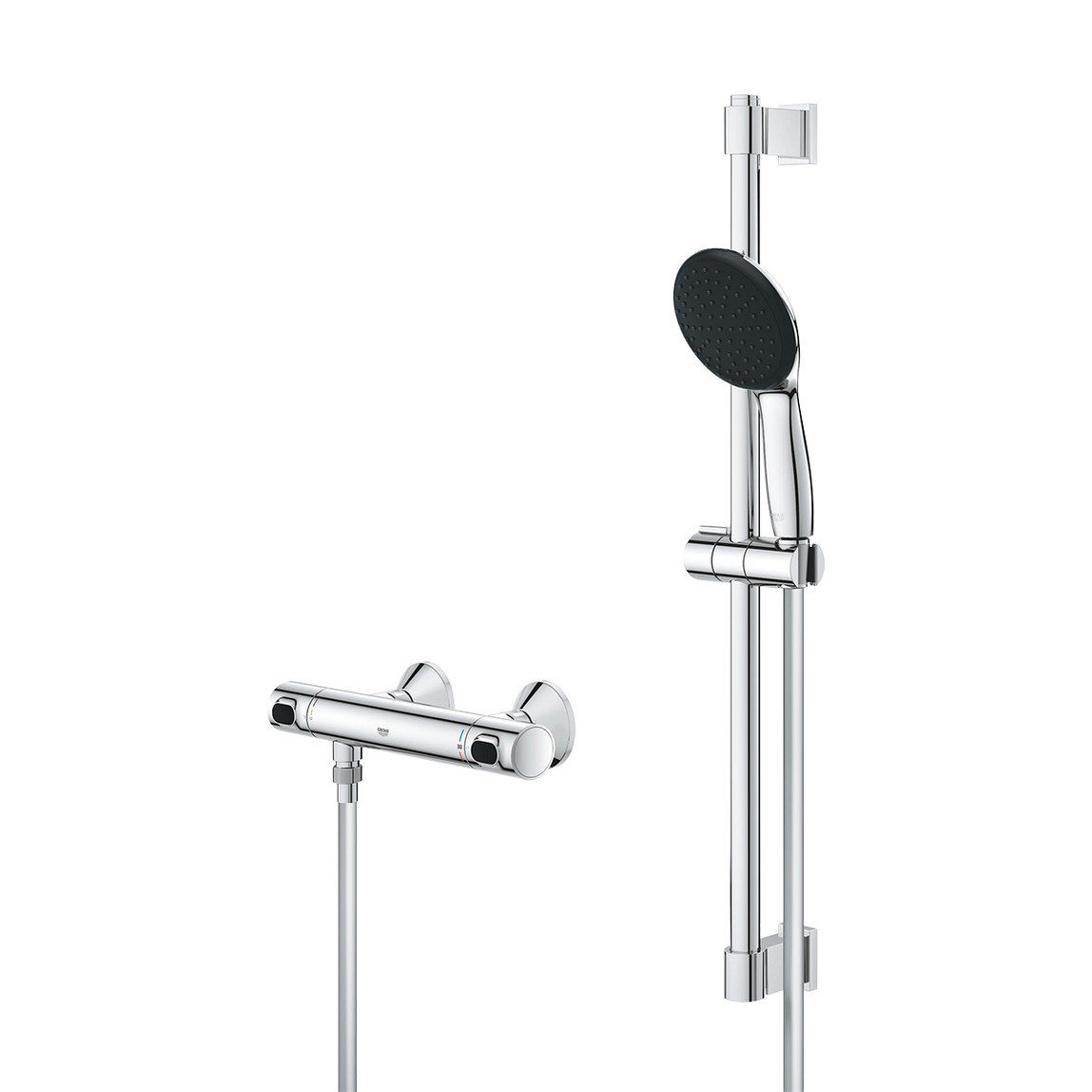    Grohe Precision Flow Termostatik Duş Bataryası ve Vitalio Start 110 Sürgülü Duş Seti 