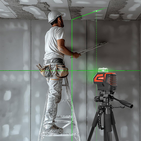 Kobb KBL32G Profesyonel Li-ion Yatay ve Dikey Otomatik Hizalamalı Yeşil Nokta Şakül ve Yeşil Çapraz Çizgi Lazer Distomat