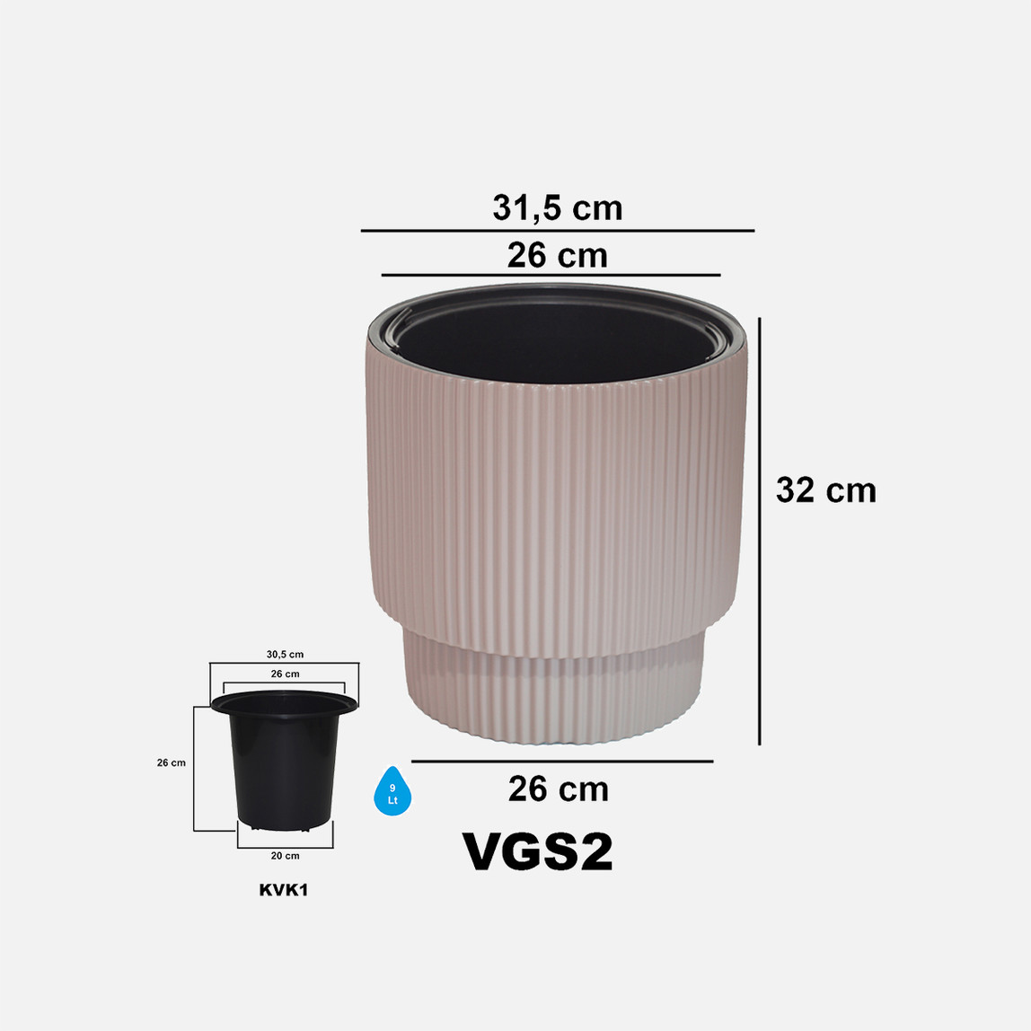    Vega Saksı 2 No Mocha 20 Lt 

 