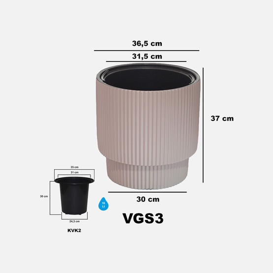 Vega Saksı 3 No Mocha 27 Lt  