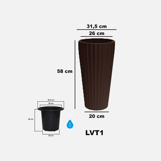 Lilyum Vazo Saksı 1 No Kahve 
 
