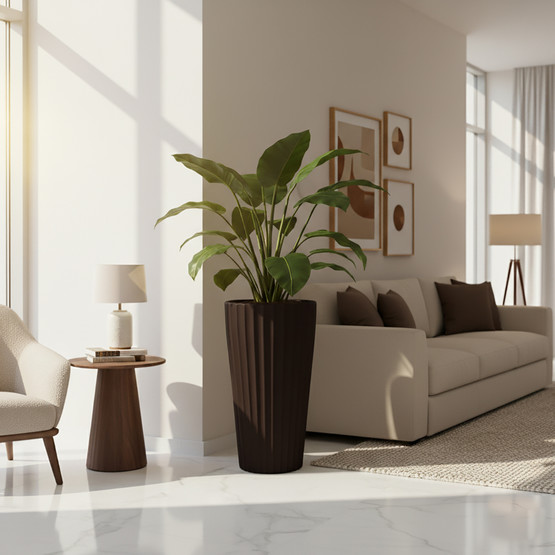 Lilyum Vazo Saksı 2 No Kahve 

