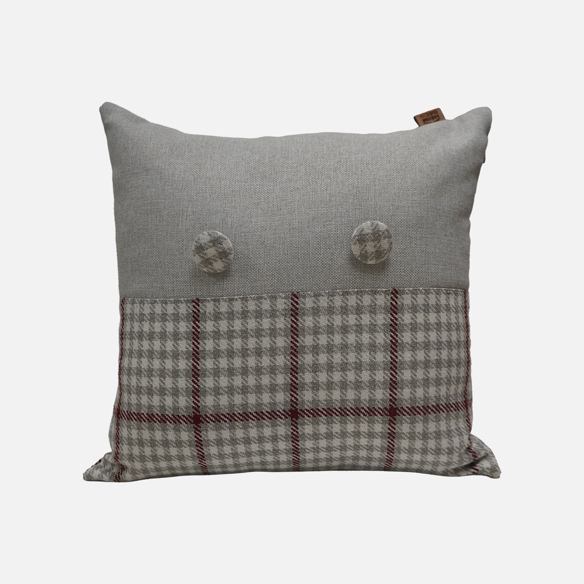    Kaşmir Ekose Kırlent Bordo 