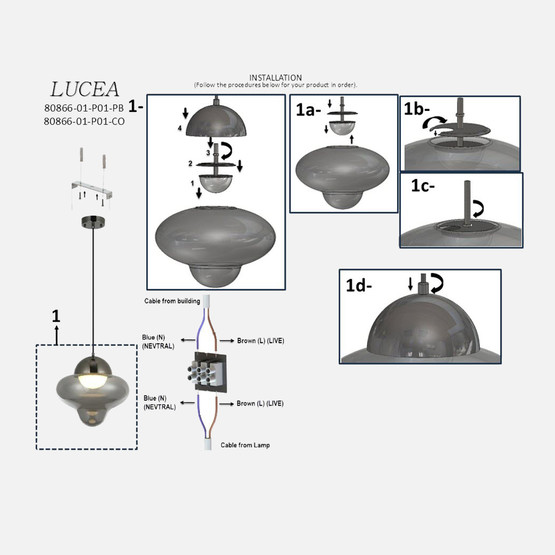 Lucea Sound Ledli Kobalt Tekli 12W 3000K