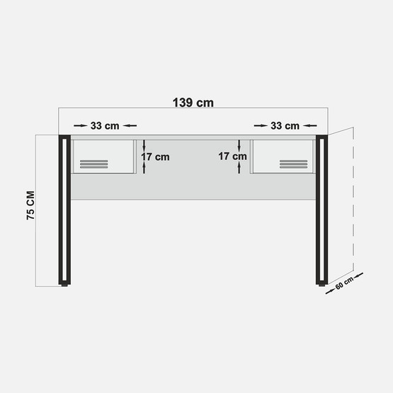 Industrial Metal Çekmeceli Çalışma Masası