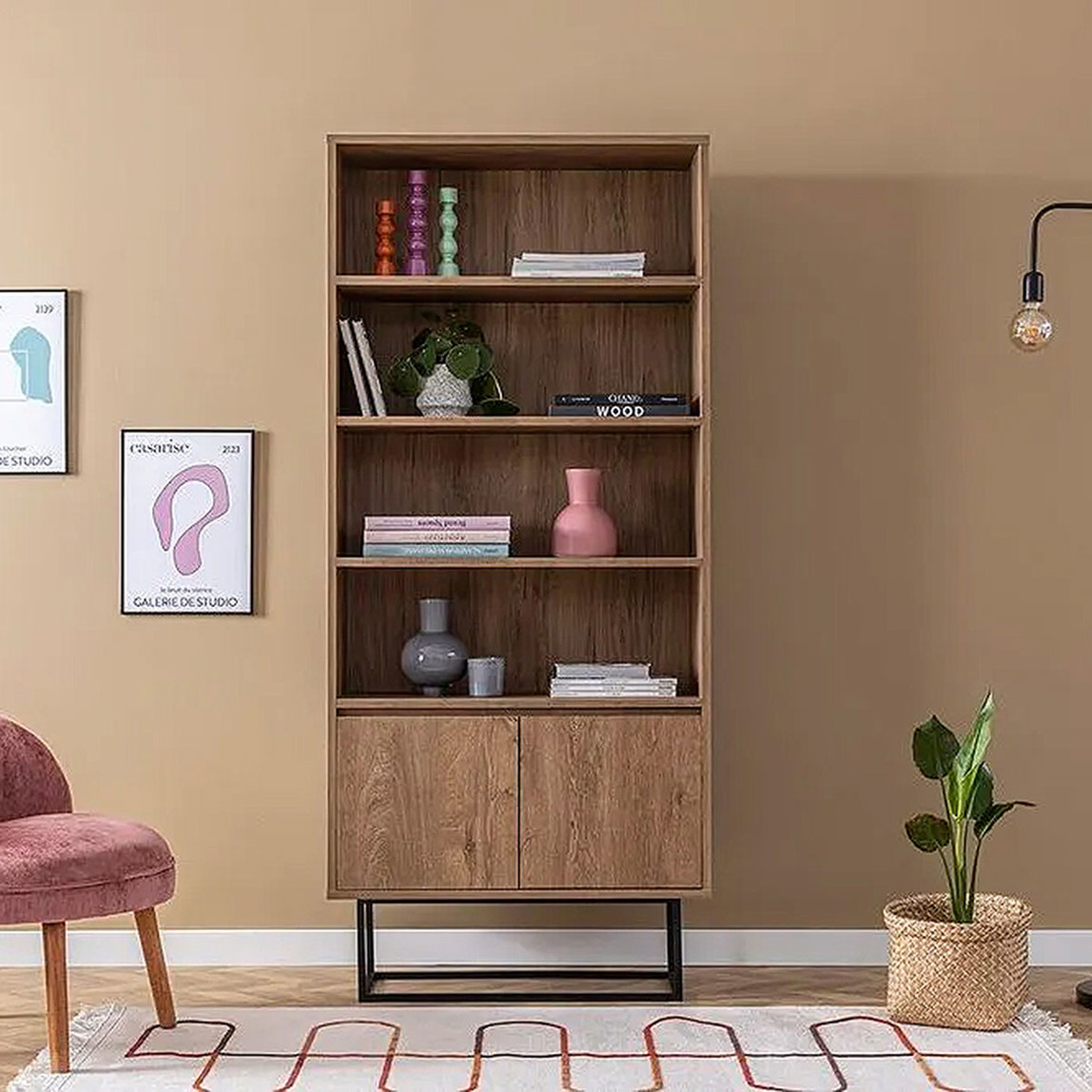    Laxus Rea 3 Raf ve 2 Kapaklı Kitaplık 