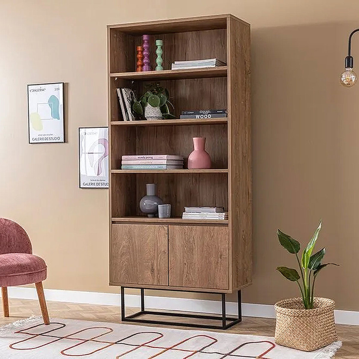    Laxus Rea 3 Raf ve 2 Kapaklı Kitaplık 