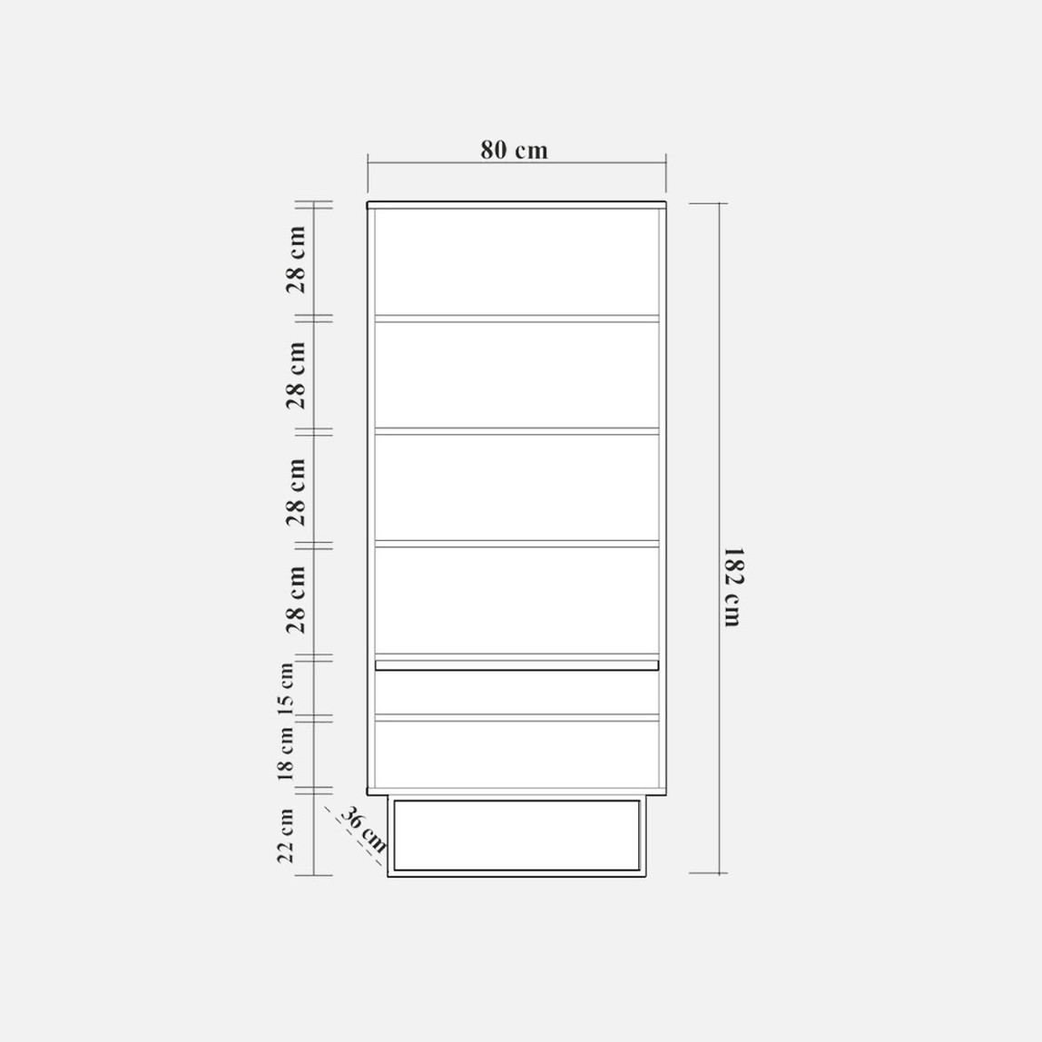    Laxus Rea 3 Raf ve 2 Kapaklı Kitaplık 