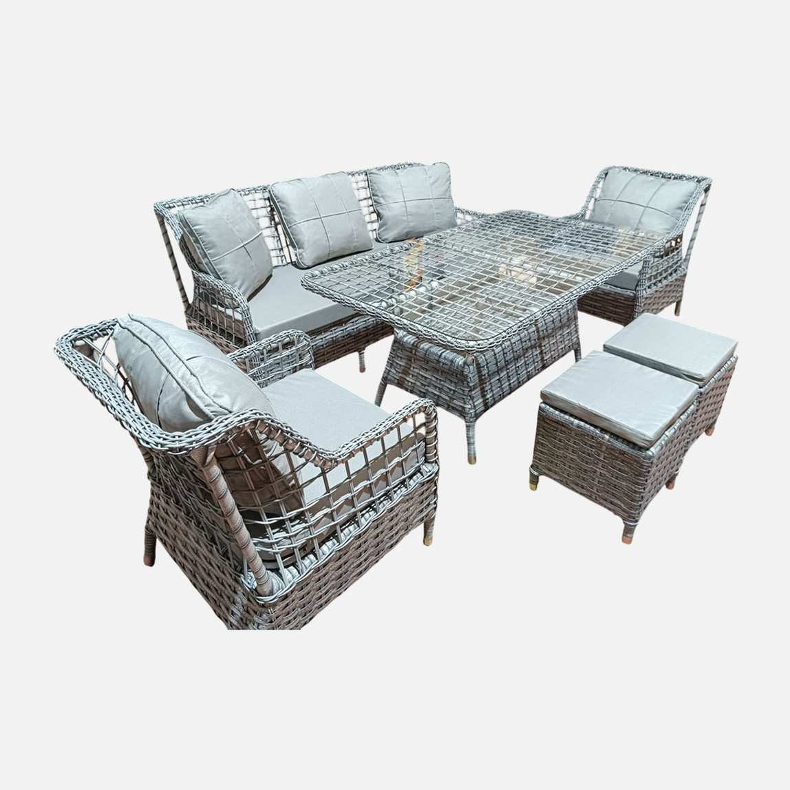    Leo Rattan Gri Oturma Grubu   