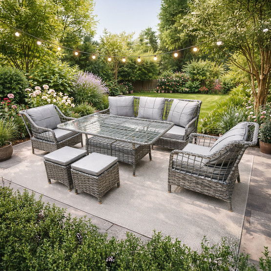 Leo Rattan Gri Oturma Grubu  