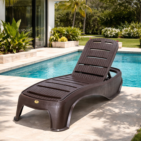Mandella Titan Rattan Şezlong Kahve 