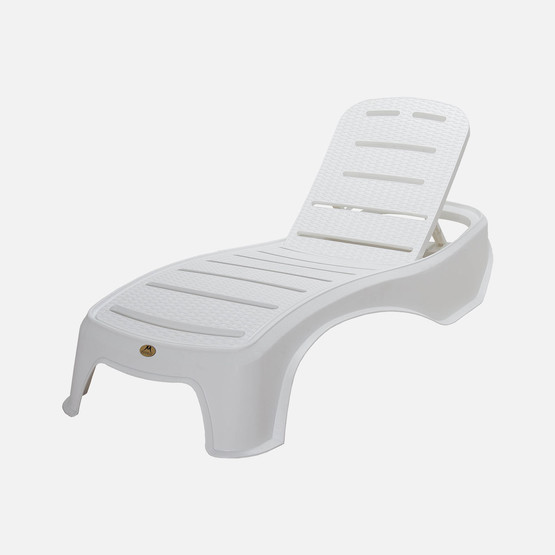 Mandella Titan Rattan Şezlong Beyaz 