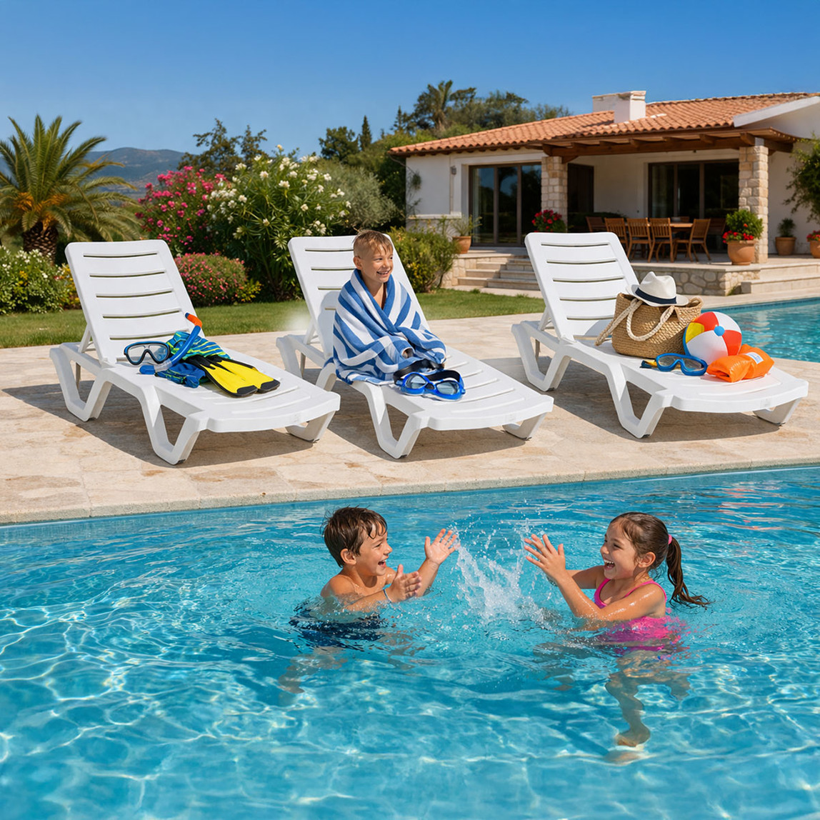    Monoblock Kum Şezlong Beyaz  