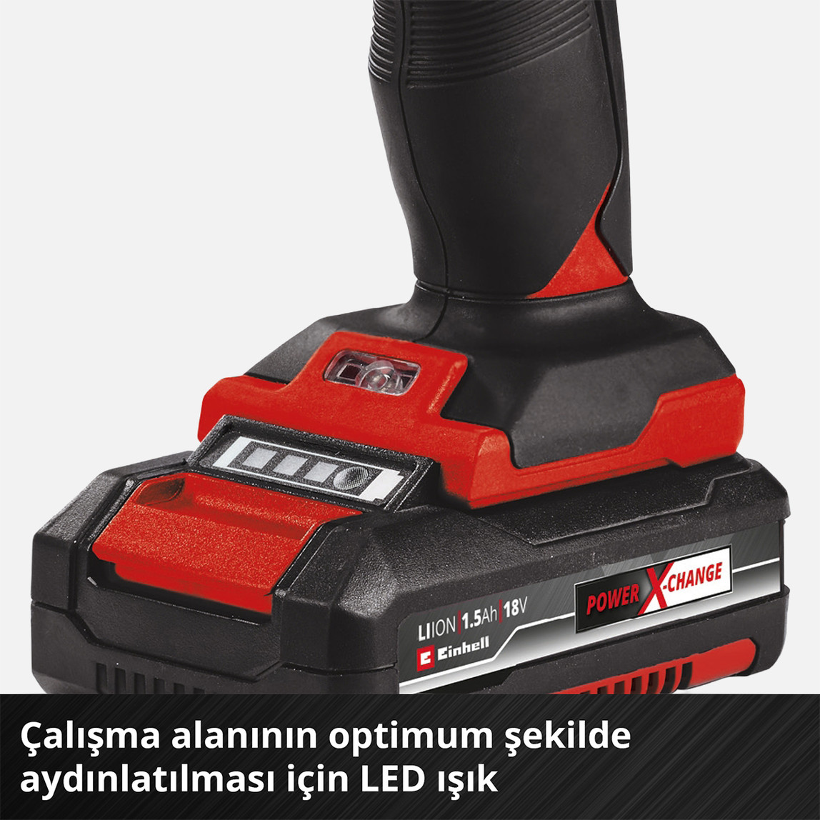    Einhell 18/35 18/115 Akülü Vidalama ve Taşlama Seti ( 1x1,5 Ah ve 1x3,0 Ah) 