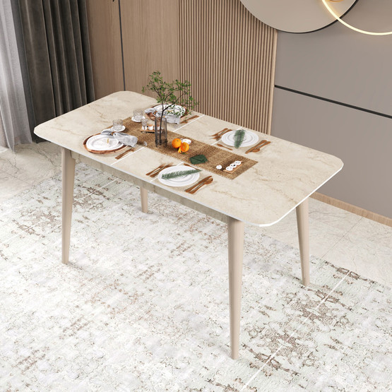 Fly Traverten Yemek Masası 140cm