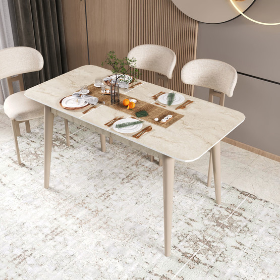 Fly Traverten Yemek Masası 140cm